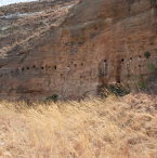 A series of 35 circular rock-cut niches in Madagascar.